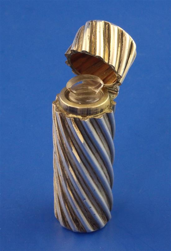 A late Victorian silver scent bottle by Sampson Mordan & Co, 3in.